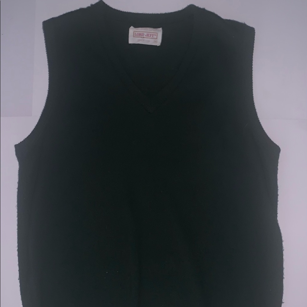 Lord Jeff Men’s Wool Sleeveless V-Neck Sweater Vest Sz M Green